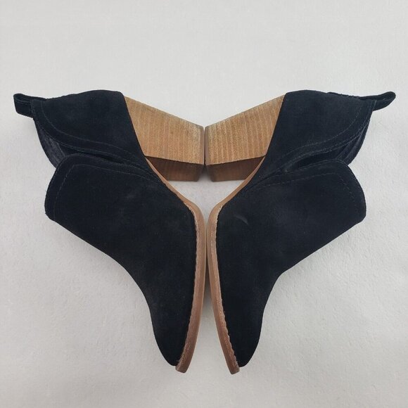 Jeffrey Campbell Rosalee Ankle Boot Womens 8 Black Suede Block Heel Slip On - Picture 7 of 12